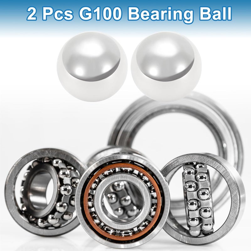 A ABSOPRO 31.8mm Bearing Ball Bearing Steel G100 Precision Ball Silver Tone 2 Pcs - Image 2